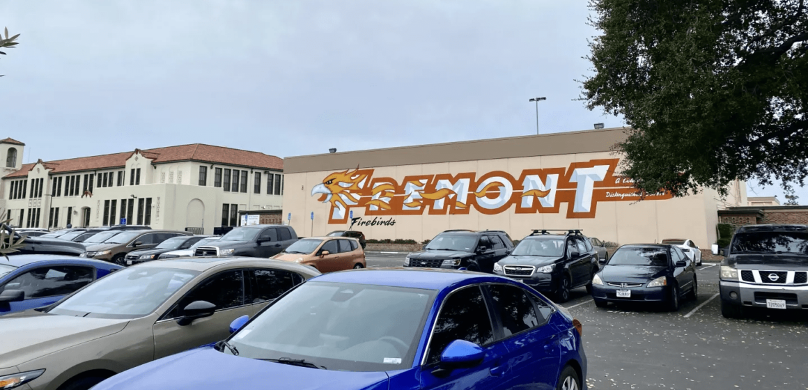 Fremont High School parking and mural