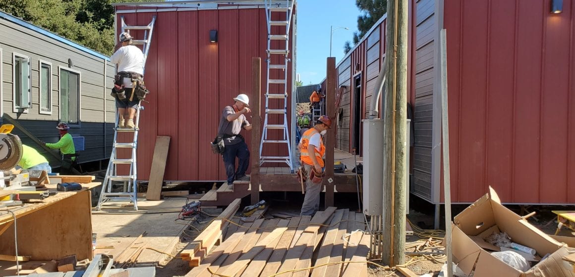 The site of a homeless housing project on Bernal Road touted by Mayor Sam Liccardo and Gov. Gavin Newsom was ripe with hazardous conditions, including construction debris, no fall protection for workers, no social distancing or face masks. Photo courtesy of Mauricio Velarde.