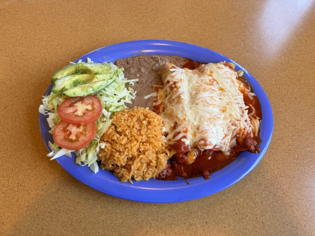 Chicken enchilladas. Photo by Robert Eliason.