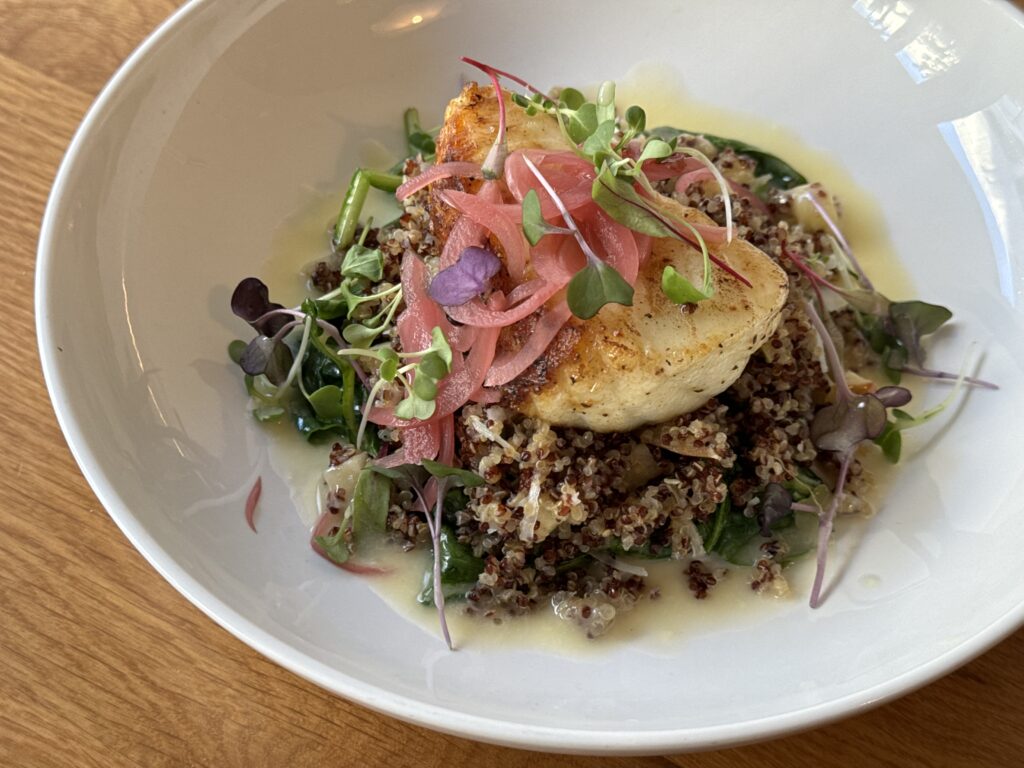 Miso-glazed Chilean sea bass. Photo by Robert Eliason.