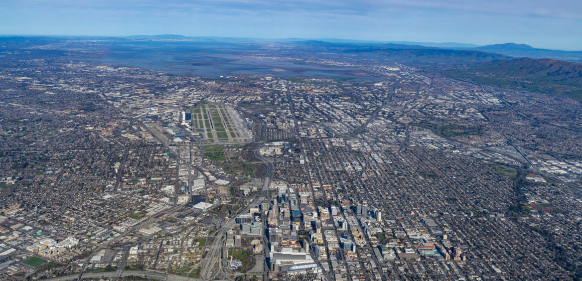 An aerial view of San Jose, California