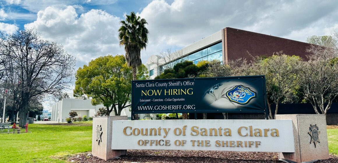 A sign for the Santa Clara County Sheriff's Office