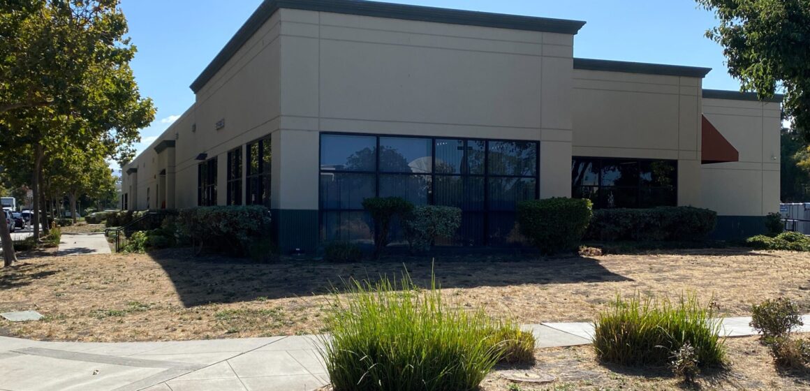 The exterior of a homeless shelter in Sunnyvale