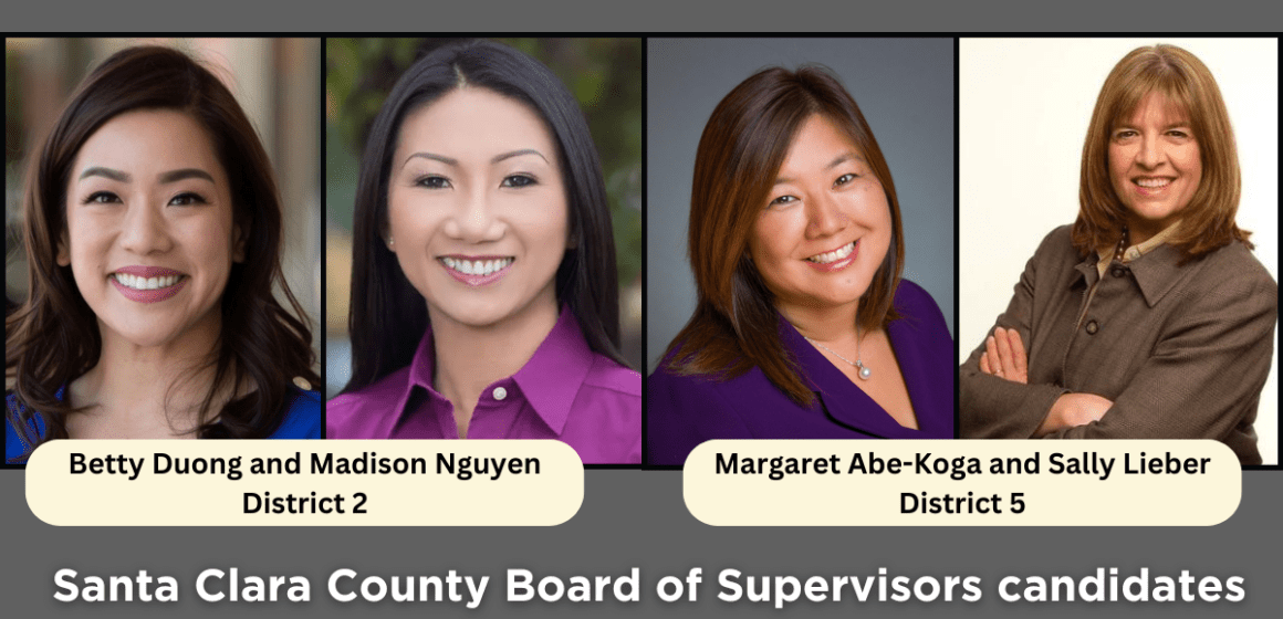 A composite image of four women running for office in Santa Clara County