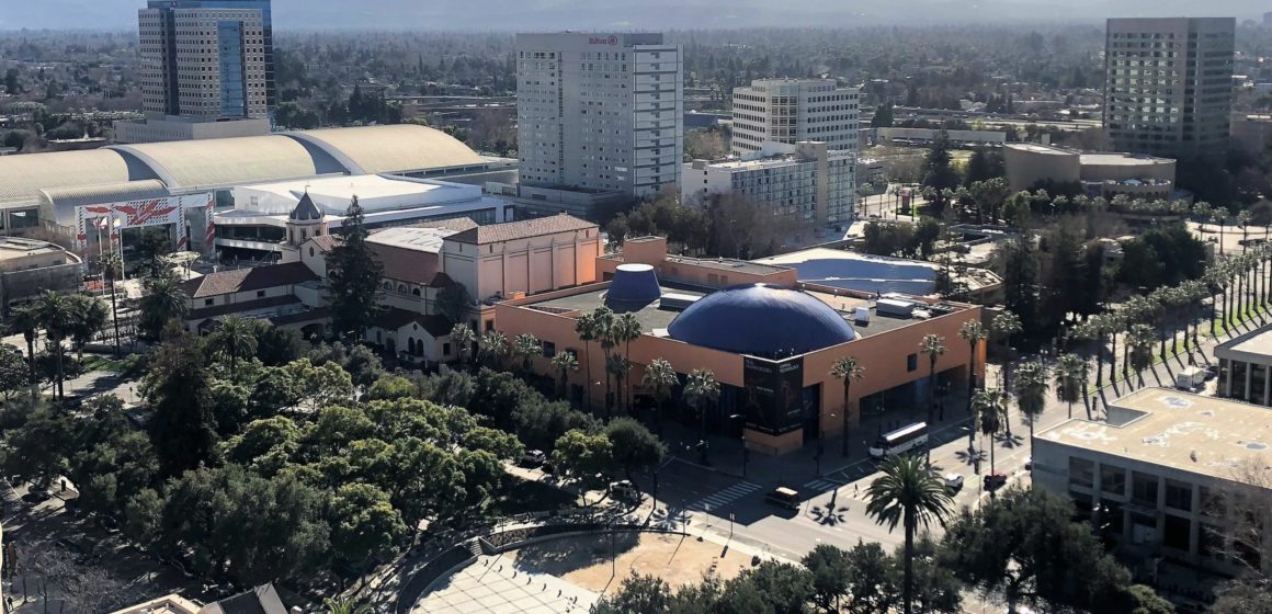 Downtown San Jose, with a view of the Tech Interactive